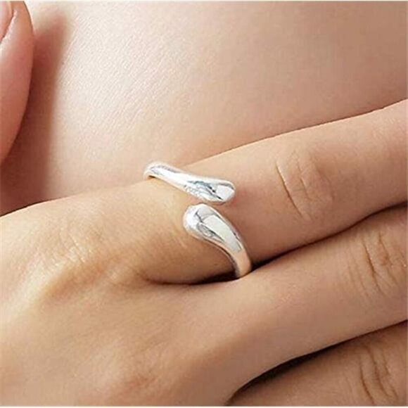 Syhonic 925 Silver Jewelry Set for Women, Teardrop Necklace + Earring + Ring + - Picture 4 of 6